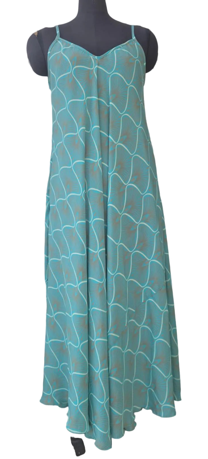 Robe bohème Harmony verte - vue de face - COACHELLI