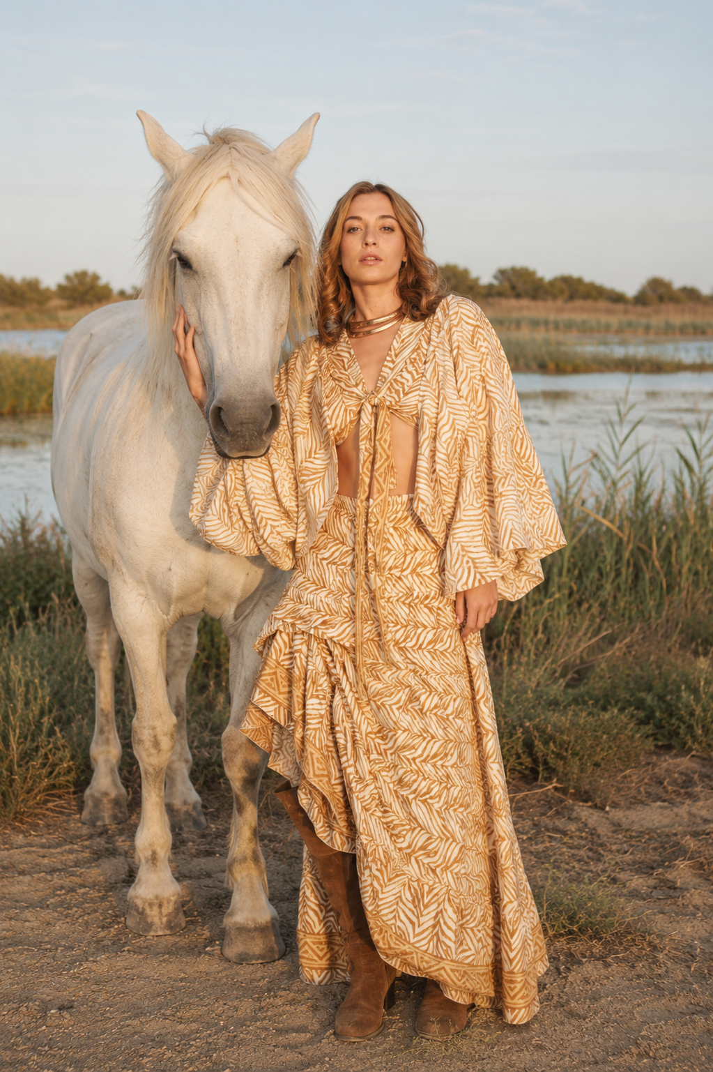 Jupe bohème Fantasia Sand portée – look estival bohème chic
