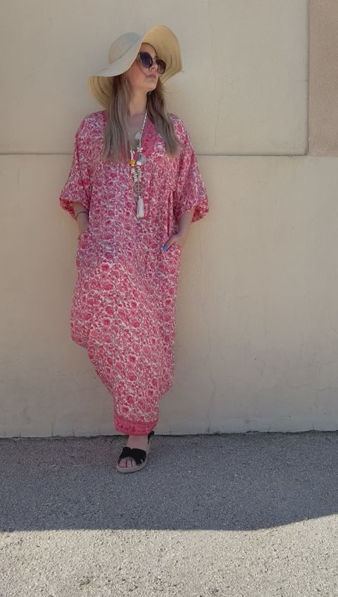 Tina coral long bohemian dress
