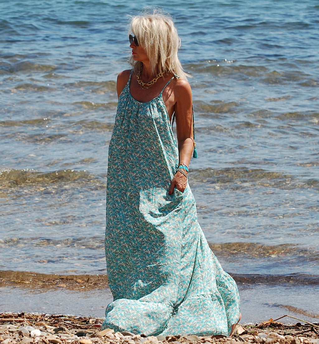 Détail tissu robe Ibiza Moon - matière douce bohème soie indienne  - COACHELLI