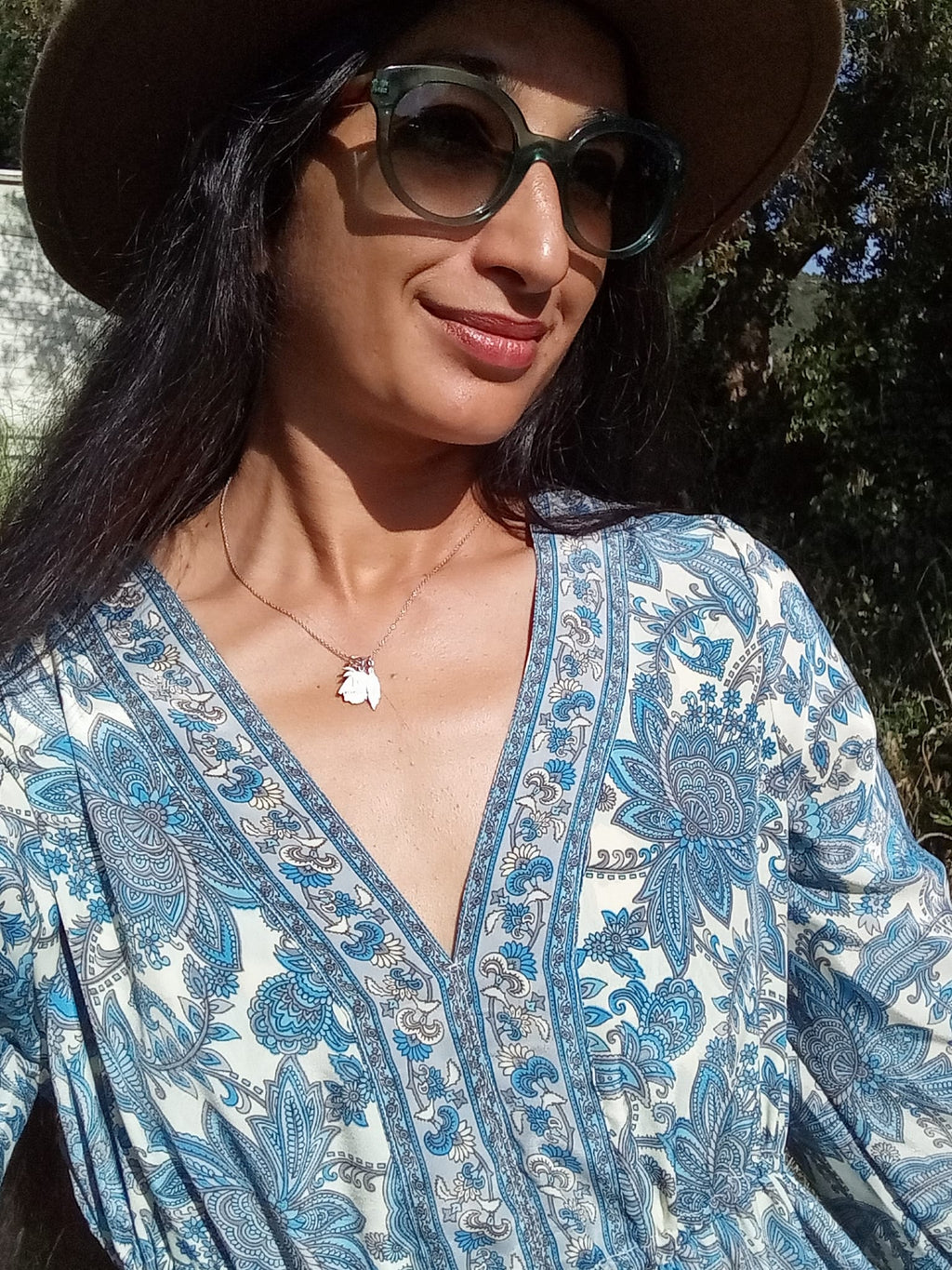 Robe bohème Iris bleue - silhouette fluide et légère - COACHELLI